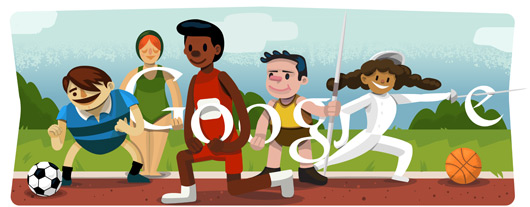 CÃ©rÃ©monie d'ouverture des Jeux Olympiques de Londres 2012: logo Google