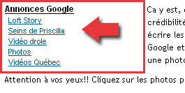Les seins de Priscilla de Loft Story: nouveau marchÃ© publicitaire sur Google!